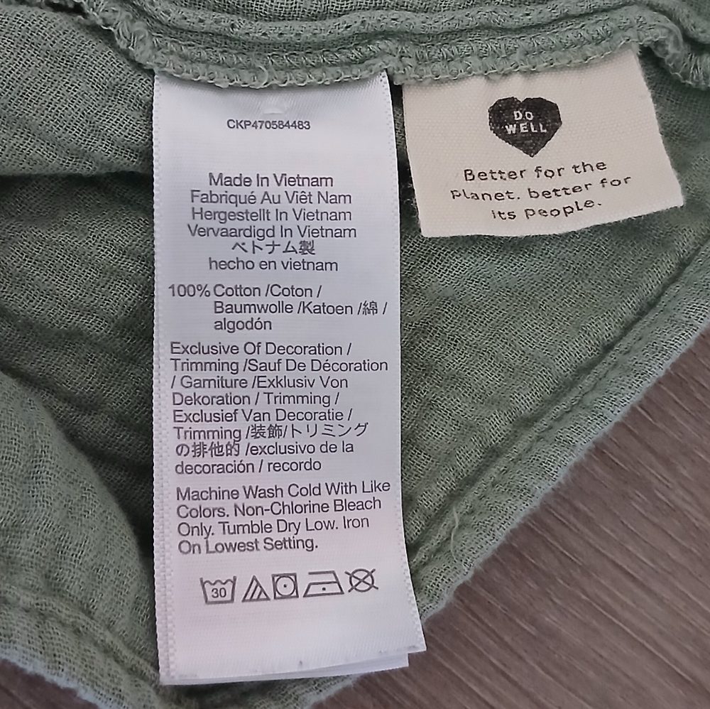 LIKE NEW! Madewell Babydoll Peasant Style Long Sleeve Top Sage Green Small - Picture 6 of 6